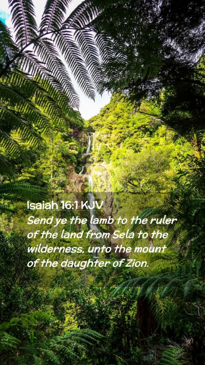Picture 02 - Isaiah 16:1 KJV Mobile Phone Wallpaper - Send ye the lamb to the ruler of the land from - Mobile Bible Verse Wallpaper