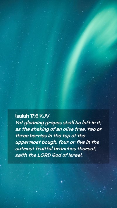 Picture 02 - Isaiah 17:6 KJV Mobile Phone Wallpaper - Yet gleaning grapes shall be left in it, as the - Mobile Bible Verse Wallpaper