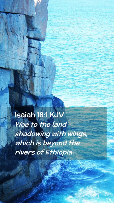 Picture 02 - Isaiah 18:1 KJV Mobile Phone Wallpaper - Woe to the land shadowing with wings, which is - Mobile Bible Verse Wallpaper