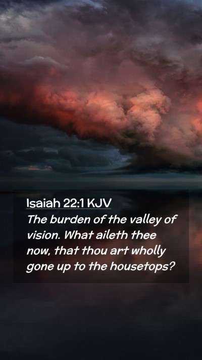 Picture 02 - Isaiah 22:1 KJV Mobile Phone Wallpaper - The burden of the valley of vision. What aileth - Mobile Bible Verse Wallpaper