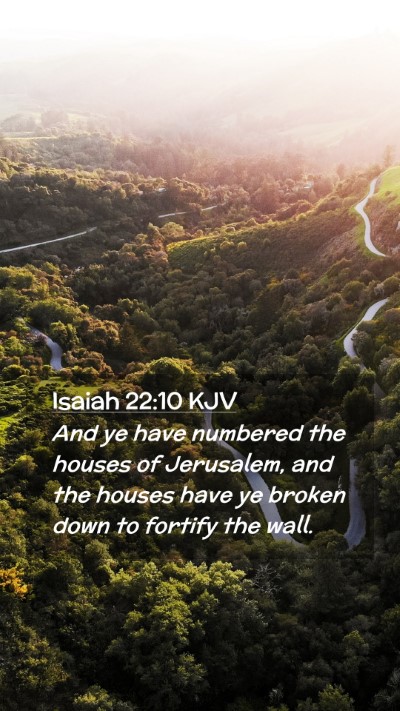 Picture 02 - Isaiah 22:10 KJV Mobile Phone Wallpaper - And ye have numbered the houses of Jerusalem, and - Mobile Bible Verse Wallpaper