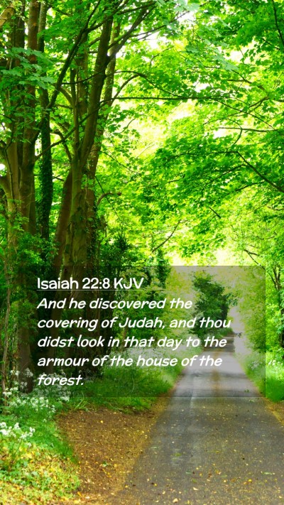 Picture 02 - Isaiah 22:8 KJV Mobile Phone Wallpaper - And he discovered the covering of Judah, and thou - Mobile Bible Verse Wallpaper