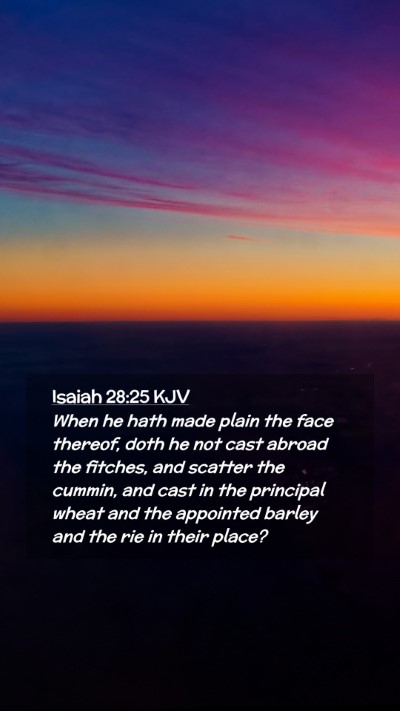 Picture 02 - Isaiah 28:25 KJV Mobile Phone Wallpaper - When he hath made plain the face thereof, doth he - Mobile Bible Verse Wallpaper