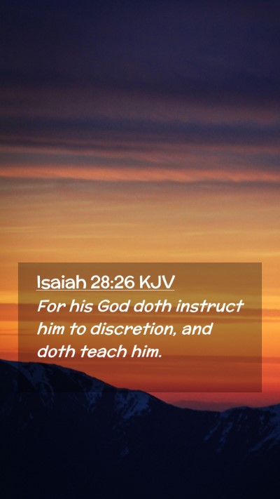 Picture 02 - Isaiah 28:26 KJV Mobile Phone Wallpaper - For his God doth instruct him to discretion, and - Mobile Bible Verse Wallpaper