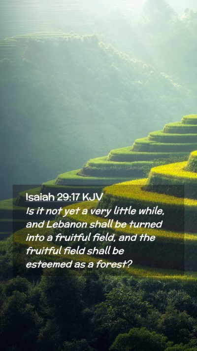 Picture 02 - Isaiah 29:17 KJV Mobile Phone Wallpaper - Is it not yet a very little while, and Lebanon - Mobile Bible Verse Wallpaper