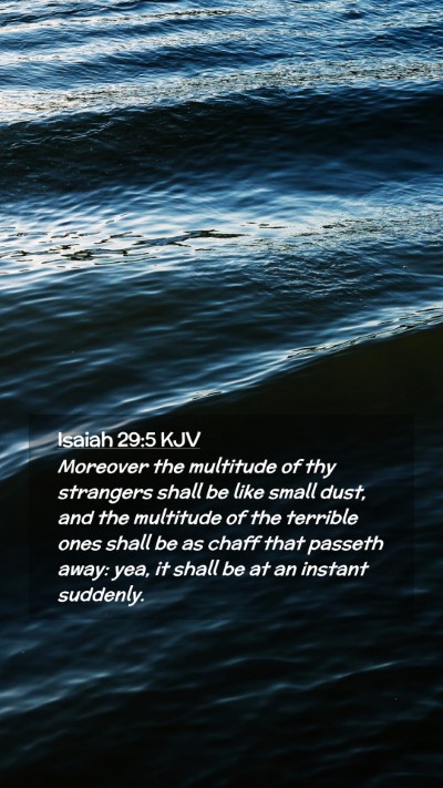 Picture 02 - Isaiah 29:5 KJV Mobile Phone Wallpaper - Moreover the multitude of thy strangers shall be - Mobile Bible Verse Wallpaper