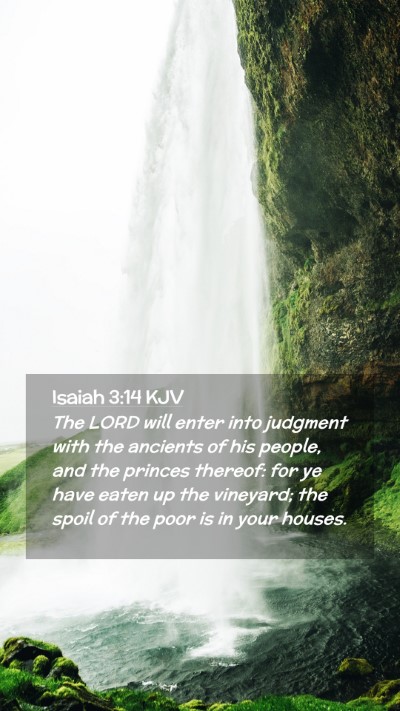 Picture 02 - Isaiah 3:14 KJV Mobile Phone Wallpaper - The LORD will enter into judgment with the - Mobile Bible Verse Wallpaper