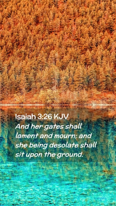 Picture 02 - Isaiah 3:26 KJV Mobile Phone Wallpaper - And her gates shall lament and mourn; and she - Mobile Bible Verse Wallpaper