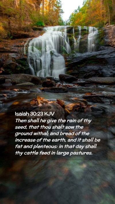 Picture 02 - Isaiah 30:23 KJV Mobile Phone Wallpaper - Then shall he give the rain of thy seed, that - Mobile Bible Verse Wallpaper