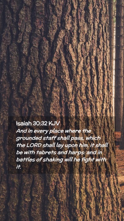 Picture 02 - Isaiah 30:32 KJV Mobile Phone Wallpaper - And in every place where the grounded staff shall - Mobile Bible Verse Wallpaper