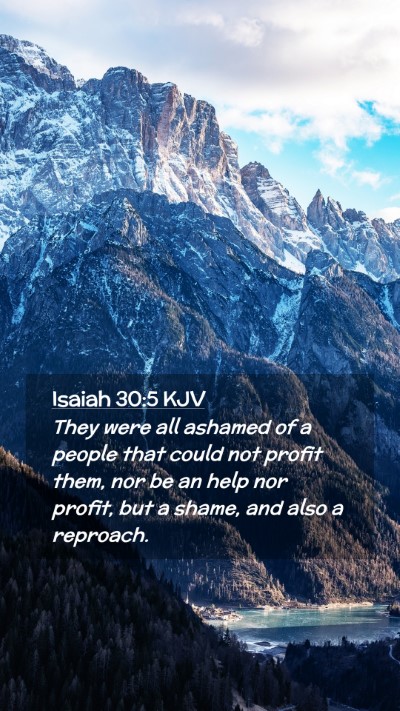 Picture 02 - Isaiah 30:5 KJV Mobile Phone Wallpaper - They were all ashamed of a people that could not - Mobile Bible Verse Wallpaper