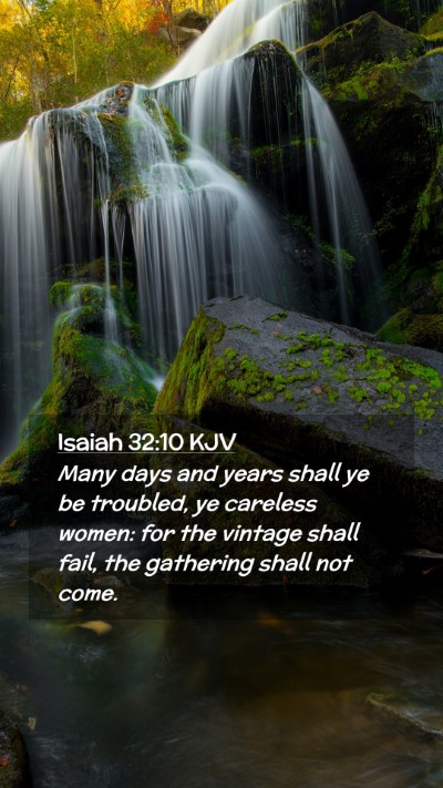 Picture 02 - Isaiah 32:10 KJV Mobile Phone Wallpaper - Many days and years shall ye be troubled, ye - Mobile Bible Verse Wallpaper