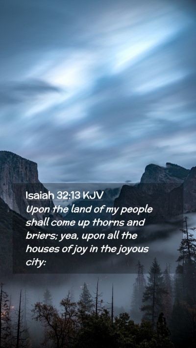 Picture 02 - Isaiah 32:13 KJV Mobile Phone Wallpaper - Upon the land of my people shall come up thorns - Mobile Bible Verse Wallpaper