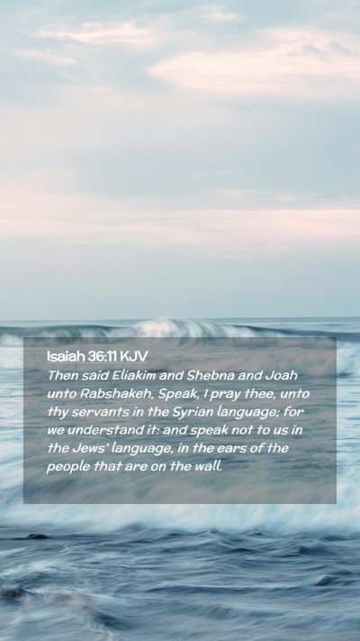 Picture 02 - Isaiah 36:11 KJV Mobile Phone Wallpaper - Then said Eliakim and Shebna and Joah unto - Mobile Bible Verse Wallpaper