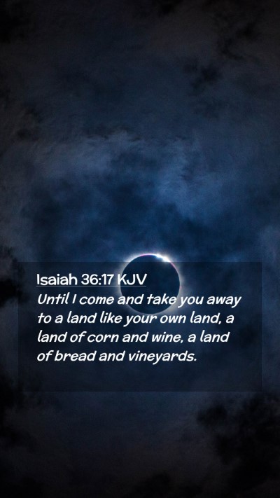 Picture 02 - Isaiah 36:17 KJV Mobile Phone Wallpaper - Until I come and take you away to a land like - Mobile Bible Verse Wallpaper
