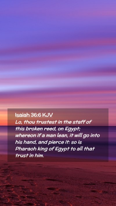 Picture 02 - Isaiah 36:6 KJV Mobile Phone Wallpaper - Lo, thou trustest in the staff of this broken - Mobile Bible Verse Wallpaper