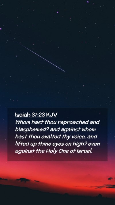 Picture 02 - Isaiah 37:23 KJV Mobile Phone Wallpaper - Whom hast thou reproached and blasphemed? and - Mobile Bible Verse Wallpaper