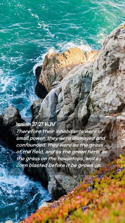 Picture 02 - Isaiah 37:27 KJV Mobile Phone Wallpaper - Therefore their inhabitants were of small power, - Mobile Bible Verse Wallpaper
