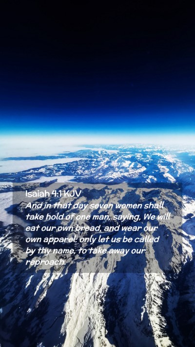 Picture 02 - Isaiah 4:1 KJV Mobile Phone Wallpaper - And in that day seven women shall take hold of - Mobile Bible Verse Wallpaper