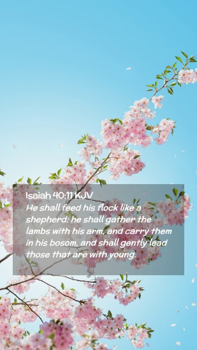 Picture 02 - Isaiah 40:11 KJV Mobile Phone Wallpaper - He shall feed his flock like a shepherd: he shall - Mobile Bible Verse Wallpaper