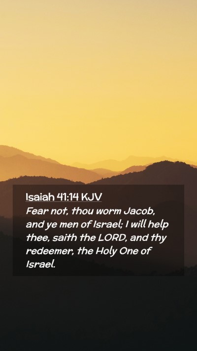 Picture 02 - Isaiah 41:14 KJV Mobile Phone Wallpaper - Fear not, thou worm Jacob, and ye men of Israel; - Mobile Bible Verse Wallpaper