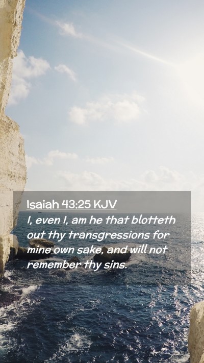 Picture 02 - Isaiah 43:25 KJV Mobile Phone Wallpaper - I, even I, am he that blotteth out thy - Mobile Bible Verse Wallpaper