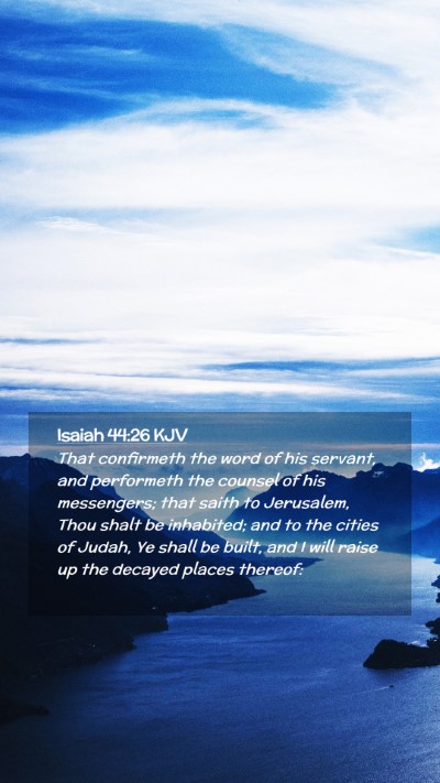 Picture 02 - Isaiah 44:26 KJV Mobile Phone Wallpaper - That confirmeth the word of his servant, and - Mobile Bible Verse Wallpaper