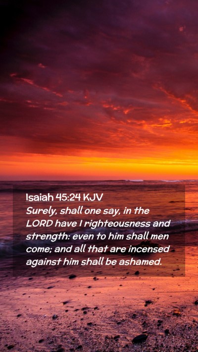 Picture 02 - Isaiah 45:24 KJV Mobile Phone Wallpaper - Surely, shall one say, in the LORD have I - Mobile Bible Verse Wallpaper