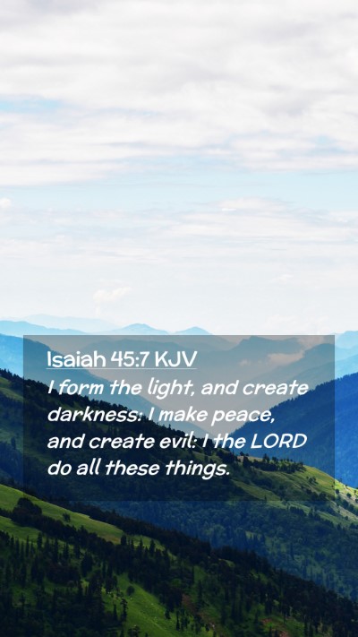 Picture 02 - Isaiah 45:7 KJV Mobile Phone Wallpaper - I form the light, and create darkness: I make - Mobile Bible Verse Wallpaper