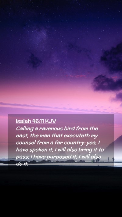 Picture 02 - Isaiah 46:11 KJV Mobile Phone Wallpaper - Calling a ravenous bird from the east, the man - Mobile Bible Verse Wallpaper