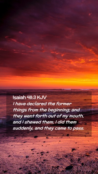 Picture 02 - Isaiah 48:3 KJV Mobile Phone Wallpaper - I have declared the former things from the - Mobile Bible Verse Wallpaper