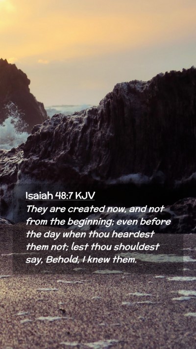 Picture 02 - Isaiah 48:7 KJV Mobile Phone Wallpaper - They are created now, and not from the beginning; - Mobile Bible Verse Wallpaper