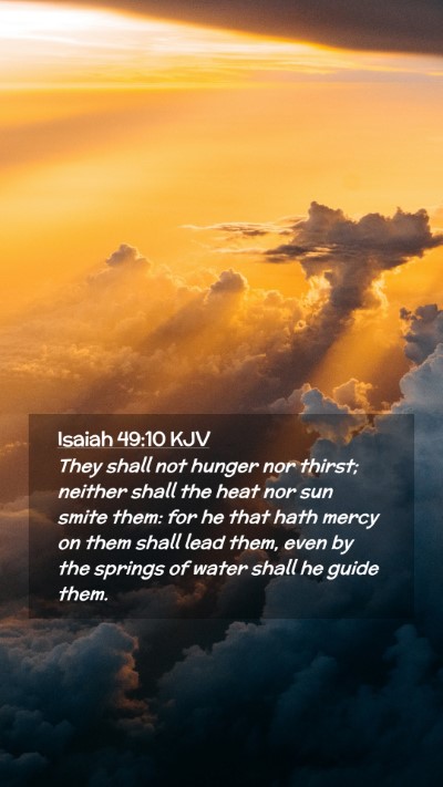 Picture 02 - Isaiah 49:10 KJV Mobile Phone Wallpaper - They shall not hunger nor thirst; neither shall - Mobile Bible Verse Wallpaper