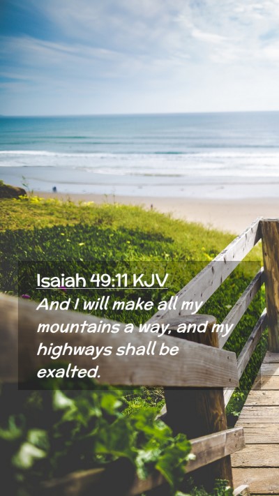 Picture 02 - Isaiah 49:11 KJV Mobile Phone Wallpaper - And I will make all my mountains a way, and my - Mobile Bible Verse Wallpaper