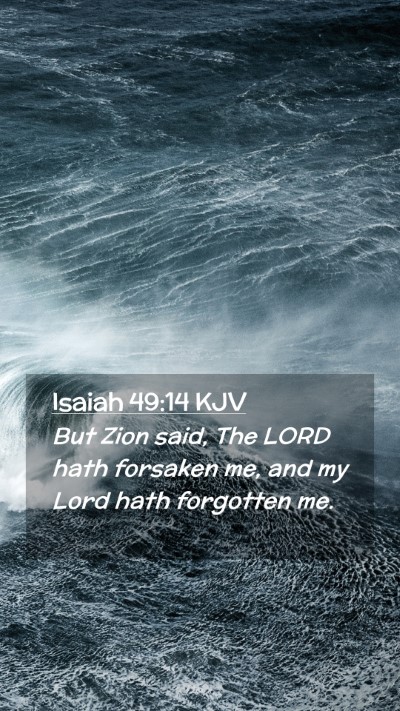 Picture 02 - Isaiah 49:14 KJV Mobile Phone Wallpaper - But Zion said, The LORD hath forsaken me, and my - Mobile Bible Verse Wallpaper
