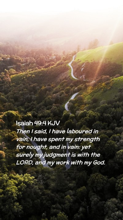 Picture 02 - Isaiah 49:4 KJV Mobile Phone Wallpaper - Then I said, I have laboured in vain, I have - Mobile Bible Verse Wallpaper