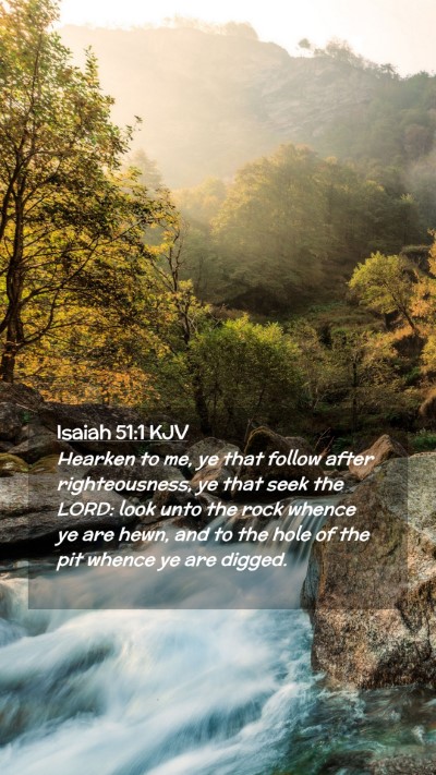 Picture 02 - Isaiah 51:1 KJV Mobile Phone Wallpaper - Hearken to me, ye that follow after - Mobile Bible Verse Wallpaper