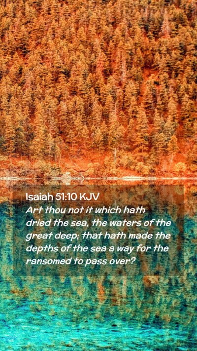 Picture 02 - Isaiah 51:10 KJV Mobile Phone Wallpaper - Art thou not it which hath dried the sea, the - Mobile Bible Verse Wallpaper