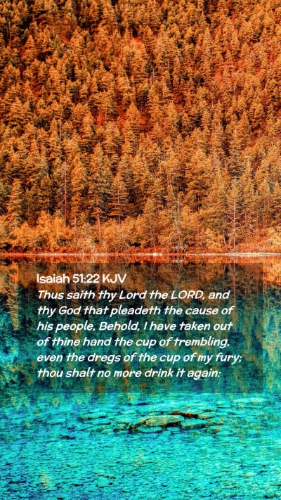 Picture 02 - Isaiah 51:22 KJV Mobile Phone Wallpaper - Thus saith thy Lord the LORD, and thy God that - Mobile Bible Verse Wallpaper