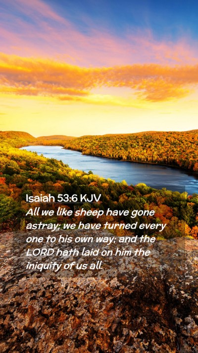 Picture 02 - Isaiah 53:6 KJV Mobile Phone Wallpaper - All we like sheep have gone astray; we have - Mobile Bible Verse Wallpaper