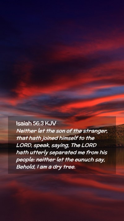 Picture 02 - Isaiah 56:3 KJV Mobile Phone Wallpaper - Neither let the son of the stranger, that hath - Mobile Bible Verse Wallpaper