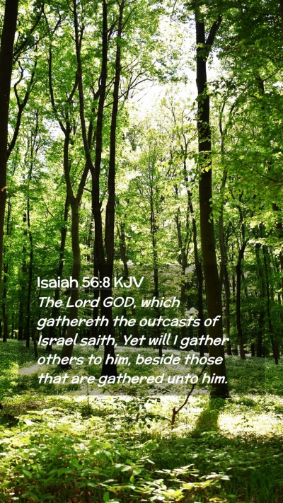 Picture 02 - Isaiah 56:8 KJV Mobile Phone Wallpaper - The Lord GOD, which gathereth the outcasts of - Mobile Bible Verse Wallpaper