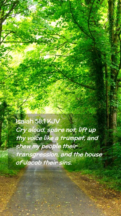 Picture 02 - Isaiah 58:1 KJV Mobile Phone Wallpaper - Cry aloud, spare not, lift up thy voice like a - Mobile Bible Verse Wallpaper