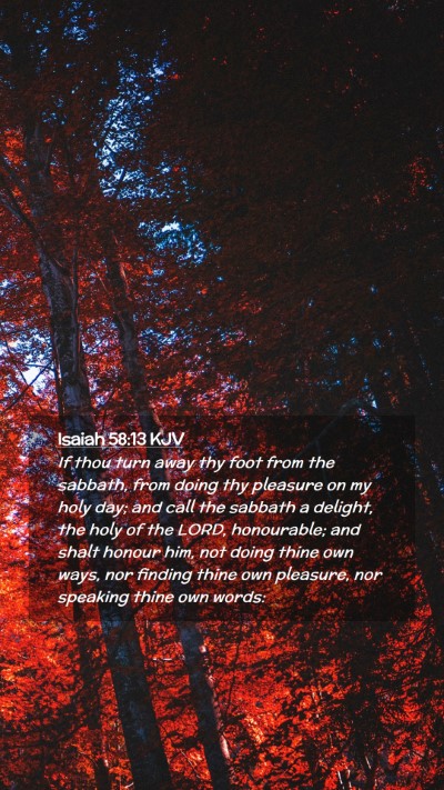 Picture 02 - Isaiah 58:13 KJV Mobile Phone Wallpaper - If thou turn away thy foot from the sabbath, from - Mobile Bible Verse Wallpaper