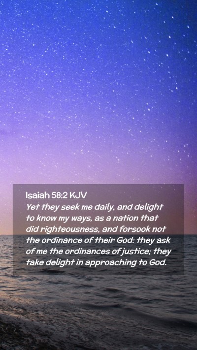Picture 02 - Isaiah 58:2 KJV Mobile Phone Wallpaper - Yet they seek me daily, and delight to know my - Mobile Bible Verse Wallpaper