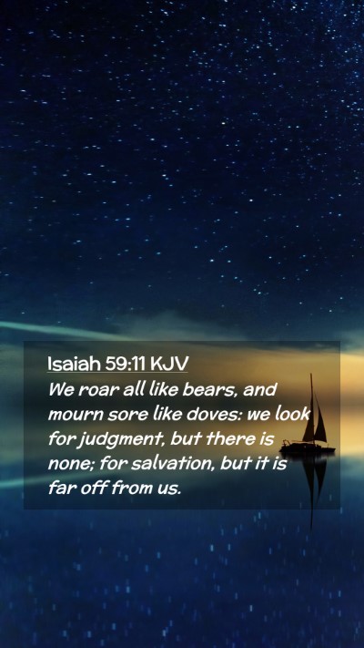 Picture 02 - Isaiah 59:11 KJV Mobile Phone Wallpaper - We roar all like bears, and mourn sore like - Mobile Bible Verse Wallpaper