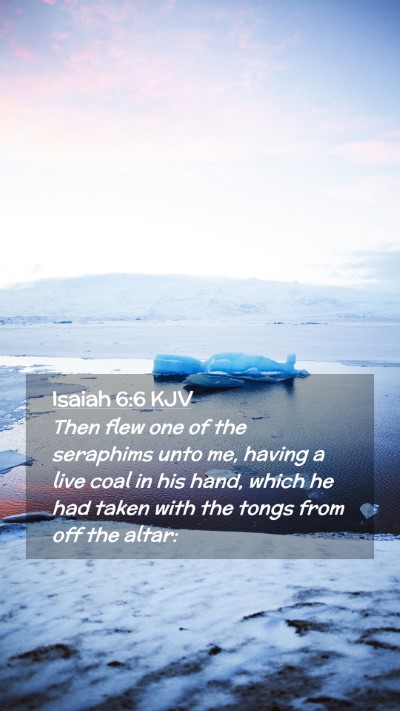 Picture 02 - Isaiah 6:6 KJV Mobile Phone Wallpaper - Then flew one of the seraphims unto me, having a - Mobile Bible Verse Wallpaper