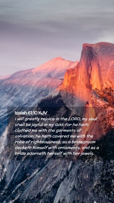 Picture 02 - Isaiah 61:10 KJV Mobile Phone Wallpaper - I will greatly rejoice in the LORD, my soul shall - Mobile Bible Verse Wallpaper