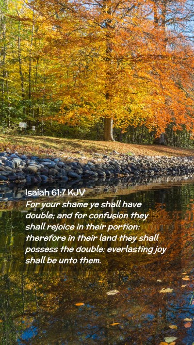 Picture 02 - Isaiah 61:7 KJV Mobile Phone Wallpaper - For your shame ye shall have double; and for - Mobile Bible Verse Wallpaper