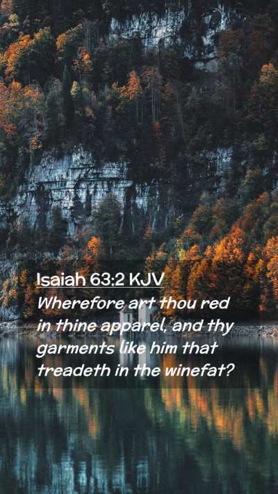 Picture 02 - Isaiah 63:2 KJV Mobile Phone Wallpaper - Wherefore art thou red in thine apparel, and thy - Mobile Bible Verse Wallpaper